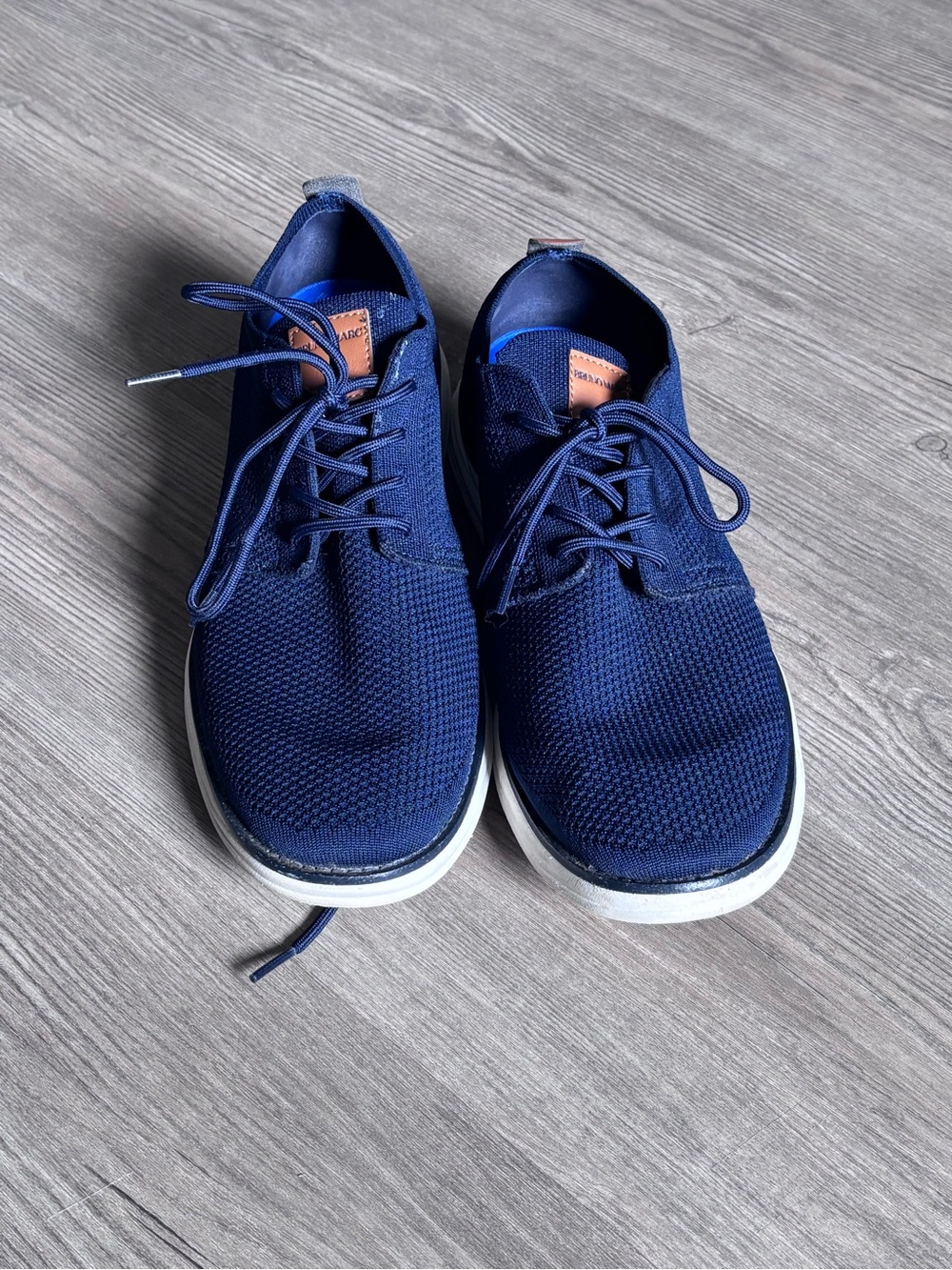 Men's Bruno Marc Knit Lace-Up Sneakers in Navy Blue